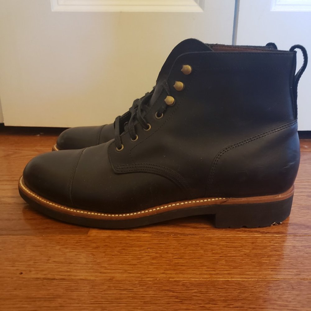 Kenton leather cap-toe boots (Men's Size 8)